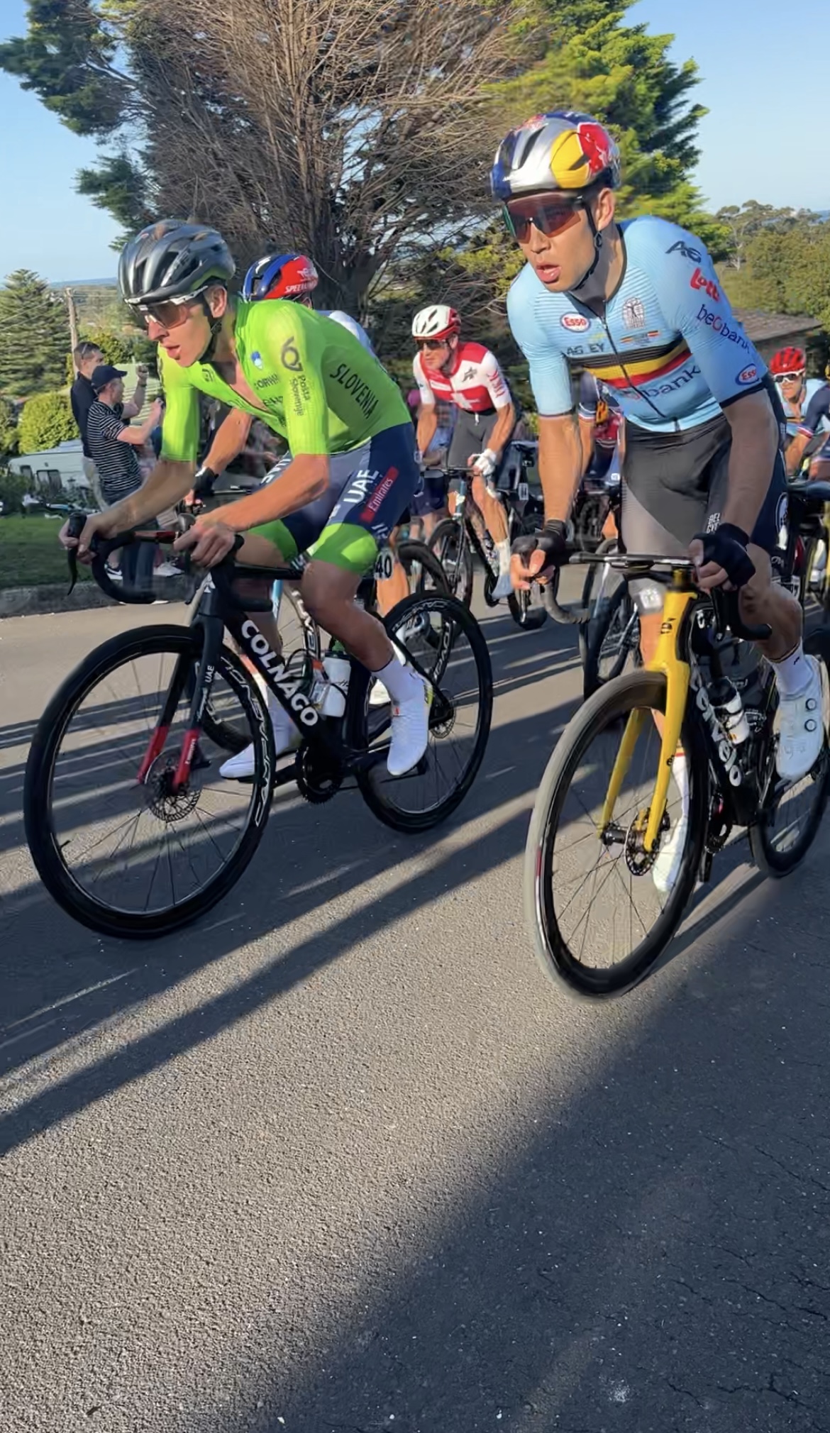 Tadej Pogačar and Wout van Aert in the breakaway
