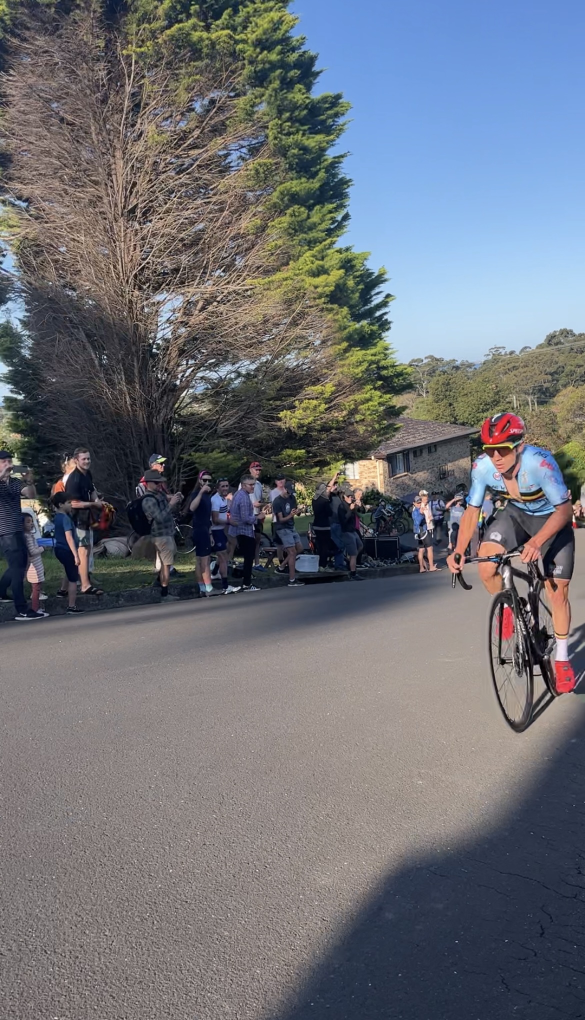 Remco Evenepoel attacking during the road race