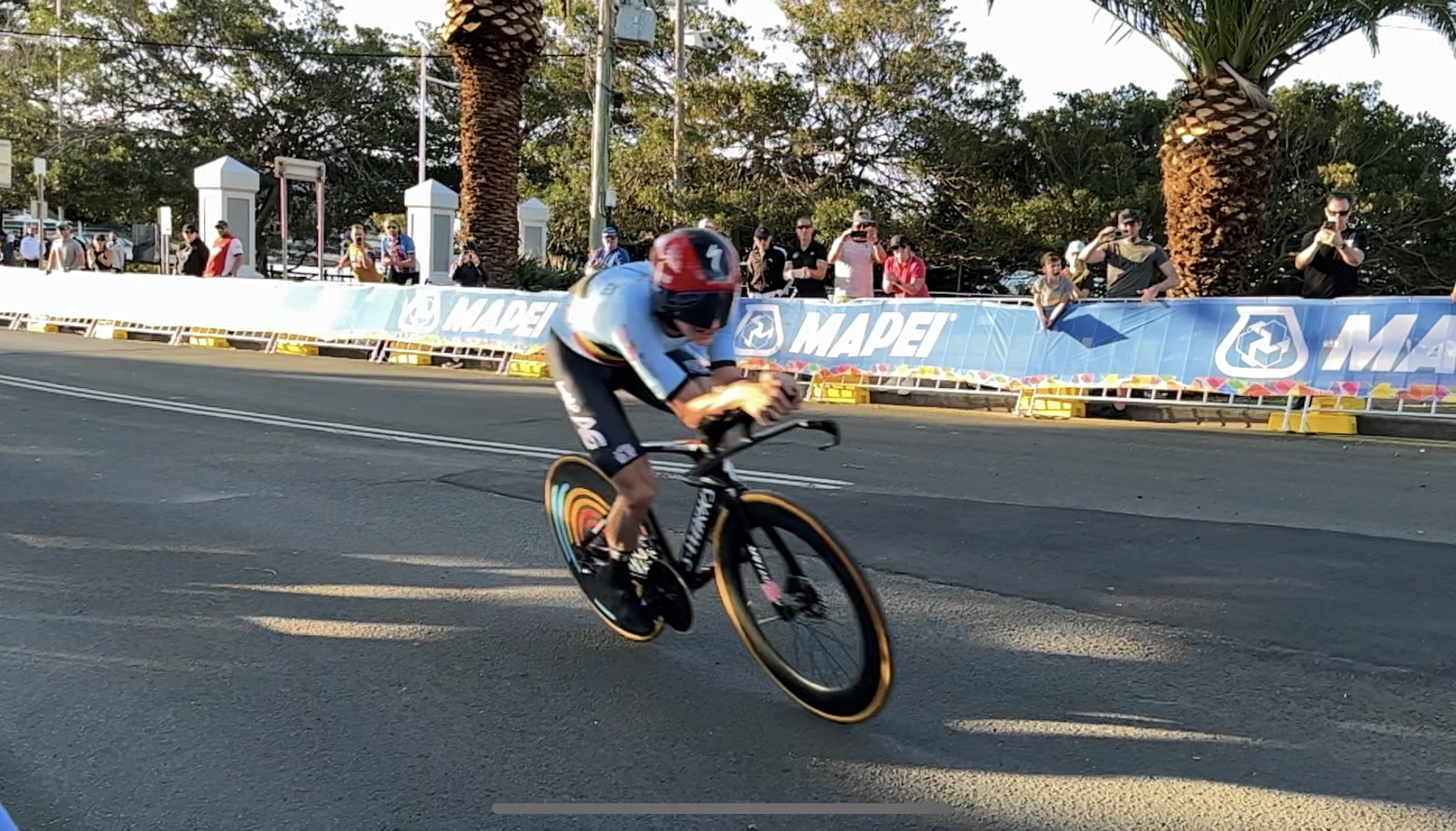 Remco Evenepoel racing the individual time trial